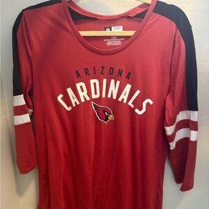 Arizona Cardinals Red and Black 3/4 Sleeve T-Shirt
